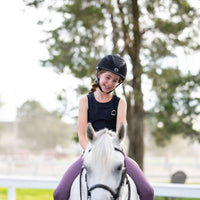 black seamless tank top sleeveless girls equestrian horse back riding clothes ponies pony horse horses