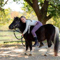 Girl's Plum leggings Equestrian, young rider pony horses little comfy hunter jumper