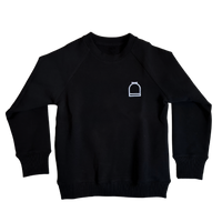 Little girl Equestrian Young Rider Black Sweatshirt Pullover Winter Embroidered Short Stirrup Equestrian Horses