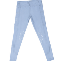 Equestrian Leggings Gray Blue- Morning mist_back view