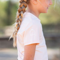 pale pink equestrian shirt for little girls seamless comfortable summer spring girls horse pony ponies horseback riding