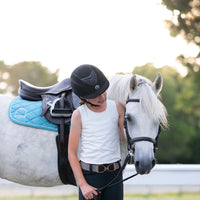 Seamless tank top white equestrian horse back riding girls ponies horses girls white