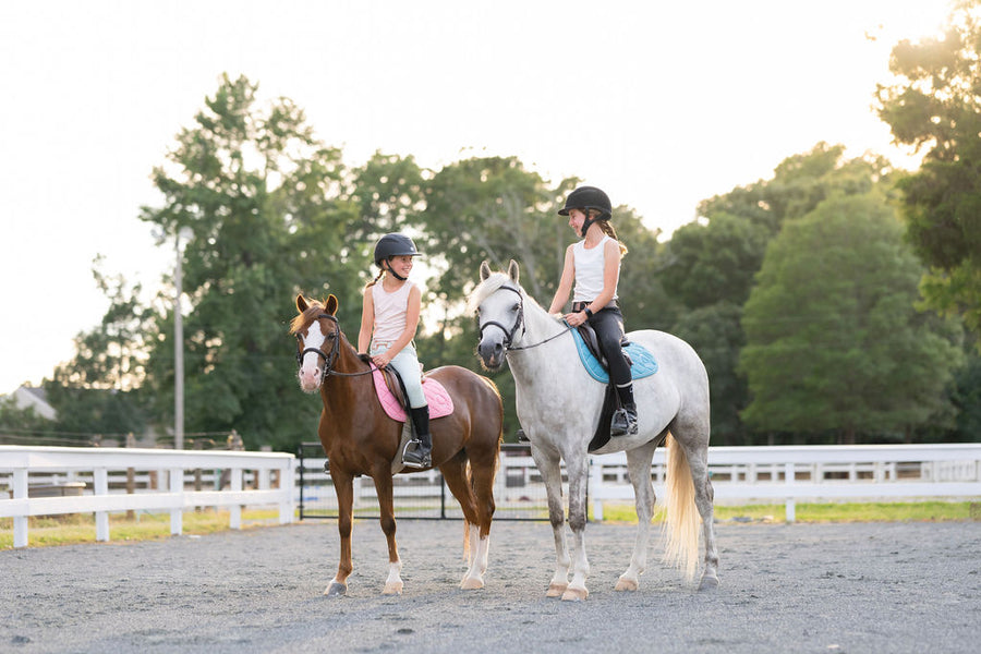 Seamless tank top white equestrian horse back riding girls ponies horses girls white