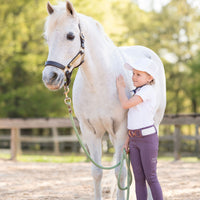 Girl's Plum leggings Equestrian, young rider pony horses little comfy hunter jumper show shirt 