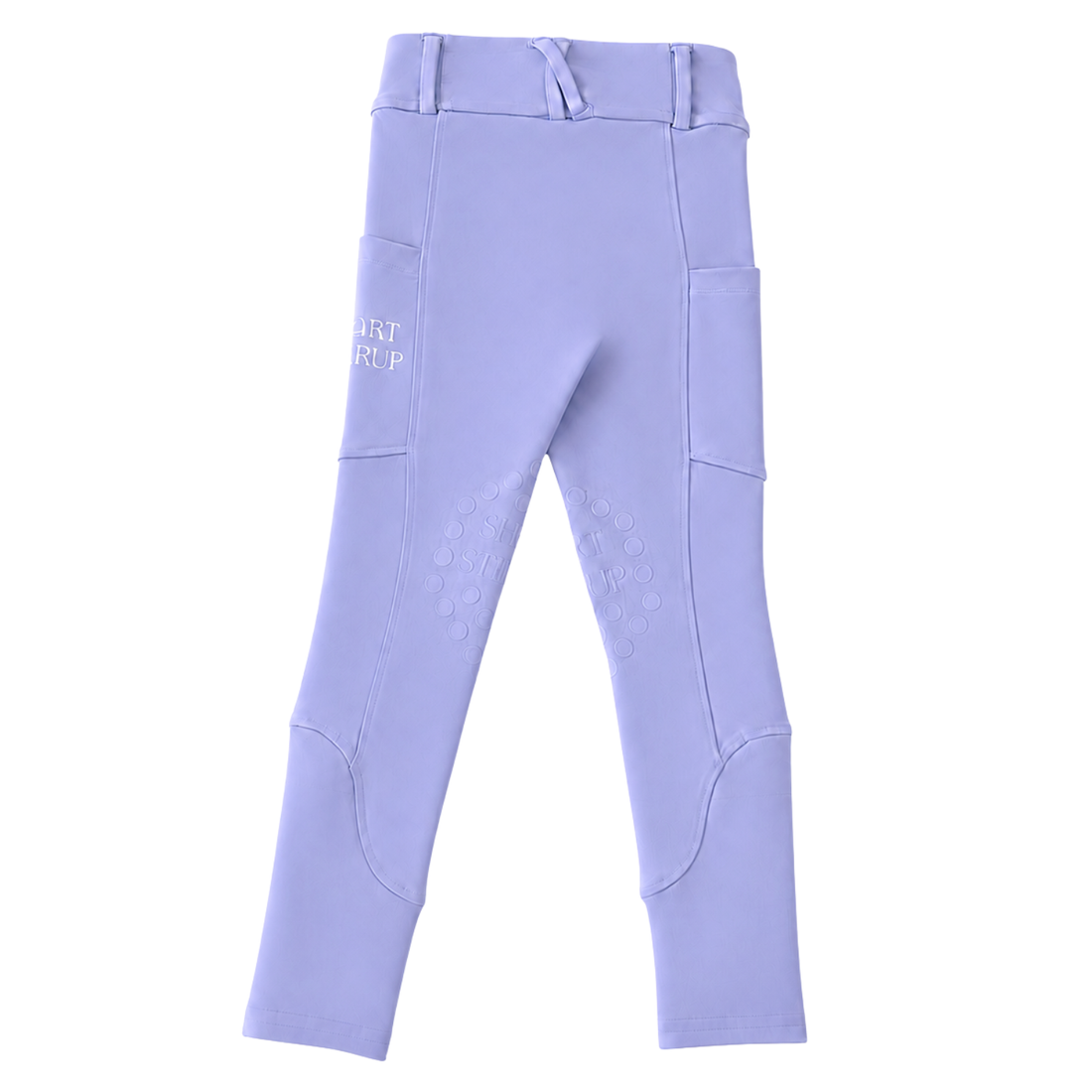 Periwinkle Little Girls Riding Equestrian Leggings with belt loops and pockets horse back riding