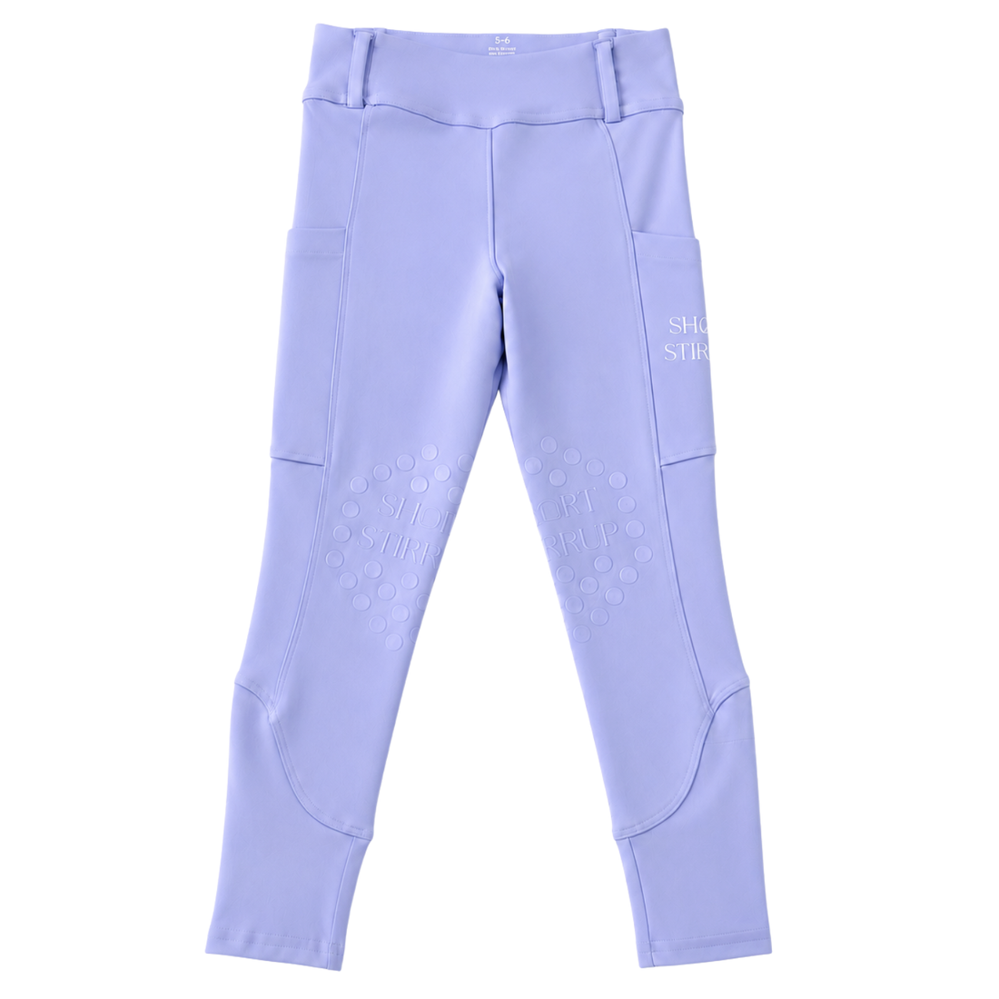 Periwinkle Little Girls Riding Equestrian Leggings with belt loops and pockets horse back riding clothes