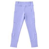 Periwinkle Little Girls Riding Equestrian Leggings with belt loops and pockets horse back riding clothes