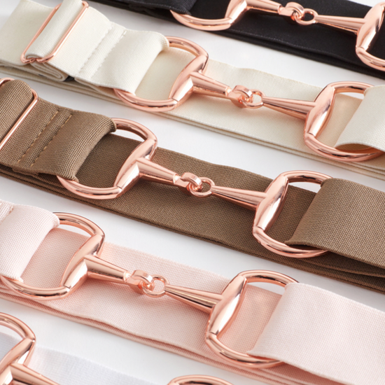 equestrian belt children's kids woman adult bit belt rose gold elastic adjustable