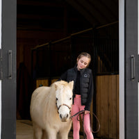 Girl's Rose Pink leggings Equestrian, young rider pony horses little comfy hunter jumper Short Stirrup Equestrian black longsleeve shirt vest