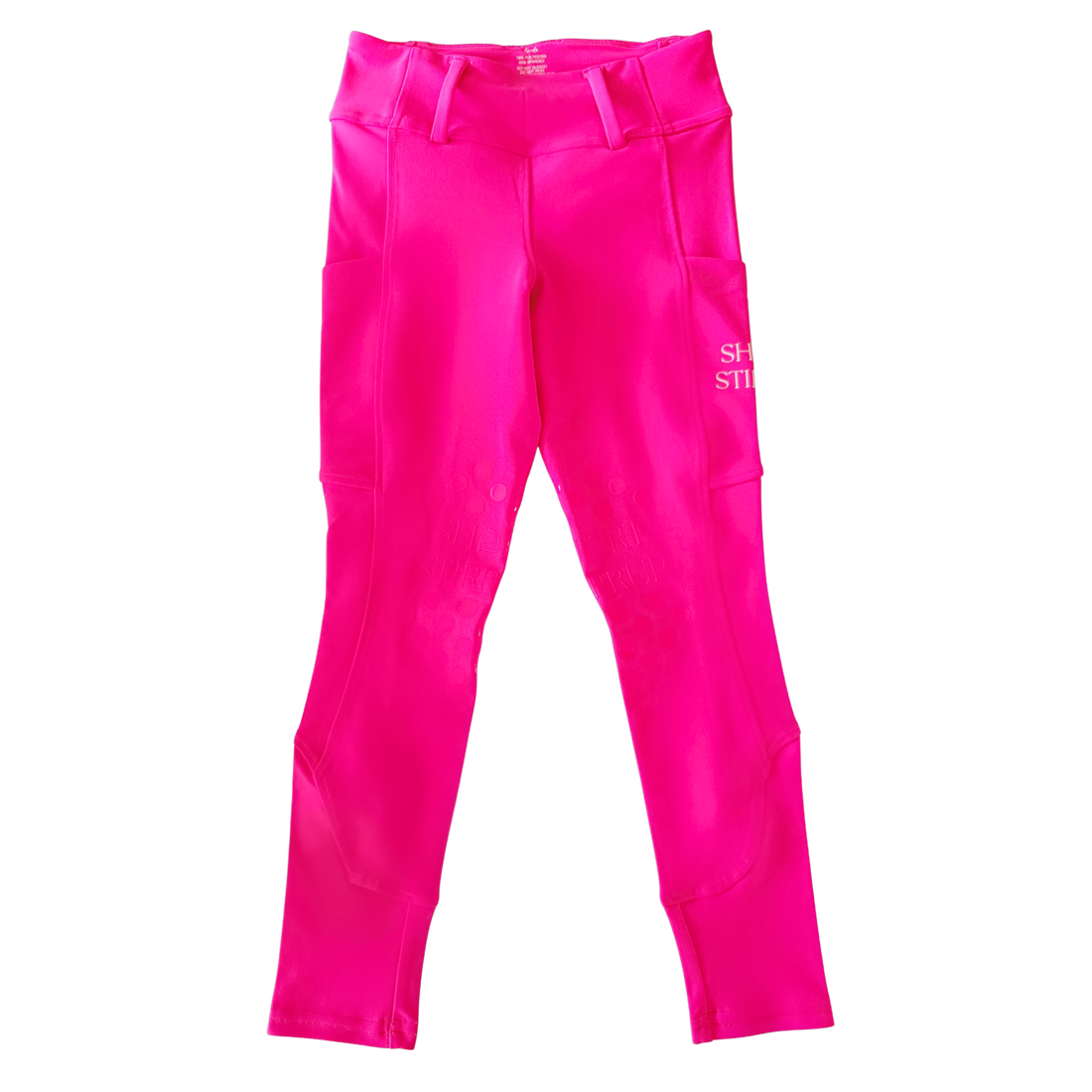 hot pink girls equestrian riding leggings 