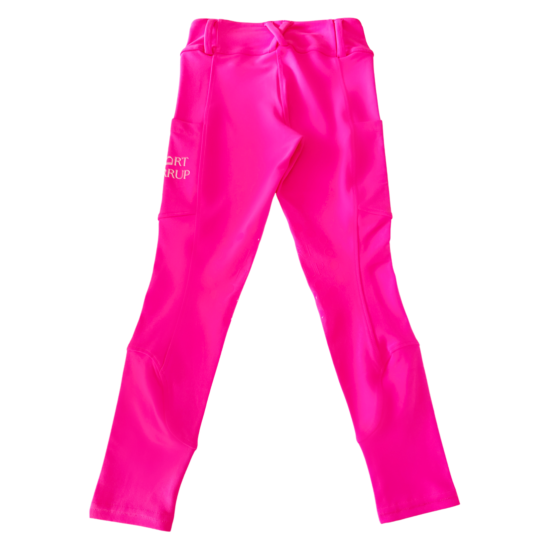hot pink girls equestrian riding leggings back