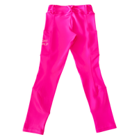hot pink girls equestrian riding leggings back